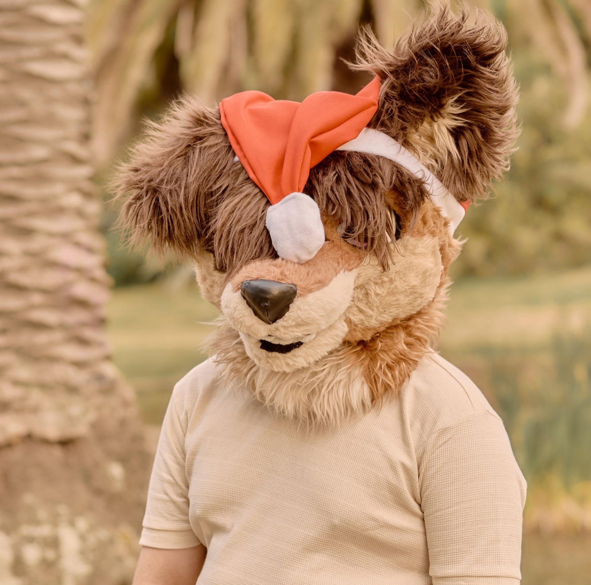 Illustrative portrait of a fox fursuit